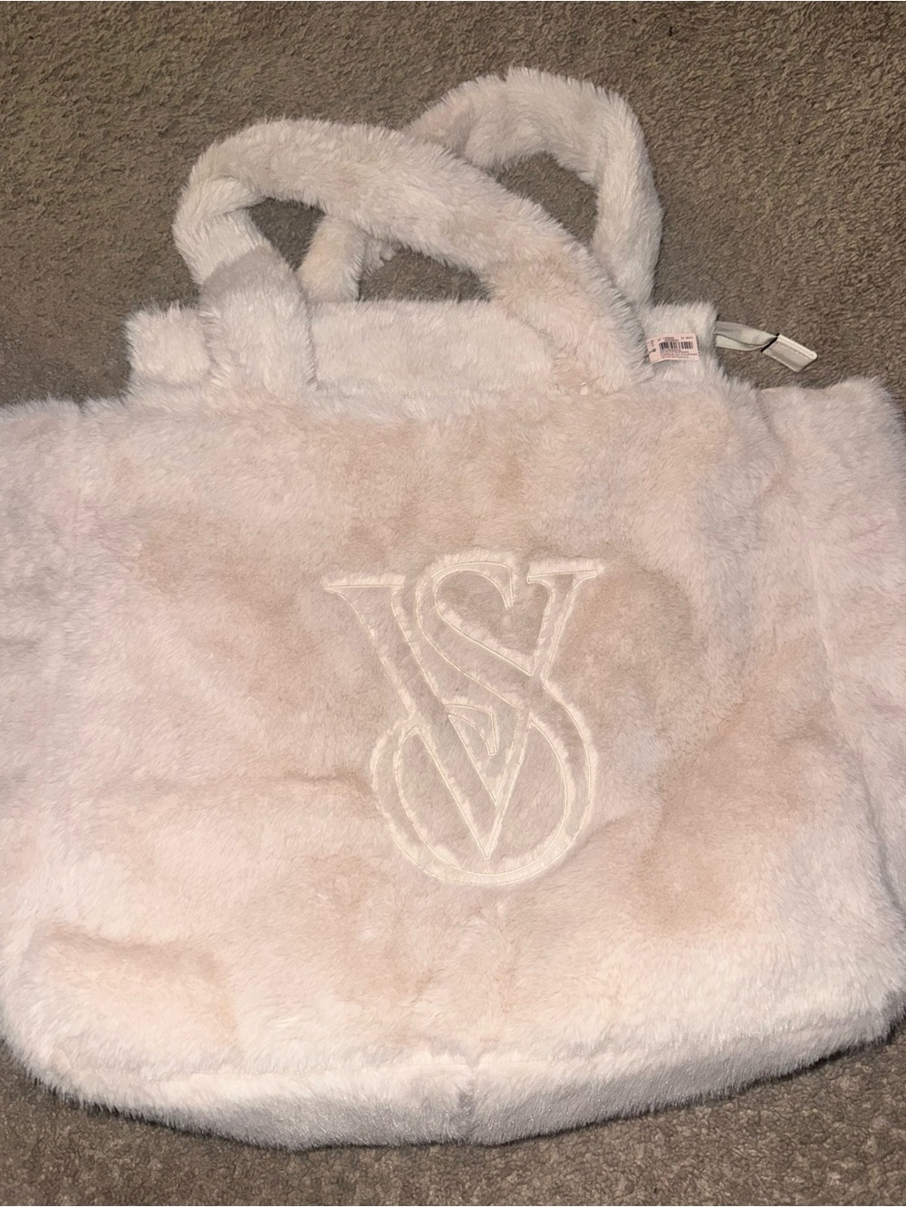 Victoria's Secret Cream Plush Tote Bag